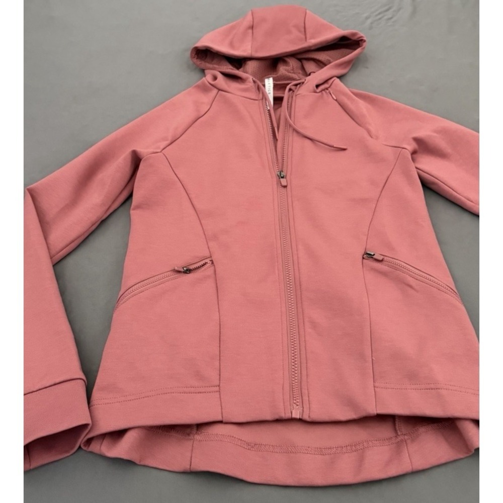 Fabletics Jacket Women XS Sammy Dark Rouge Hooded Full Zip Mauve Utility Gym - Picture 11 of 12
